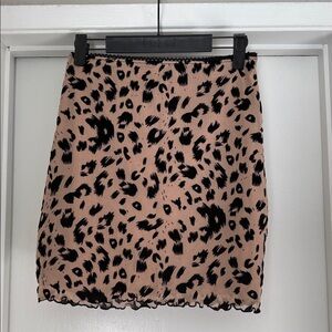 Windsor Black and Tan Leopard Mini Skirt